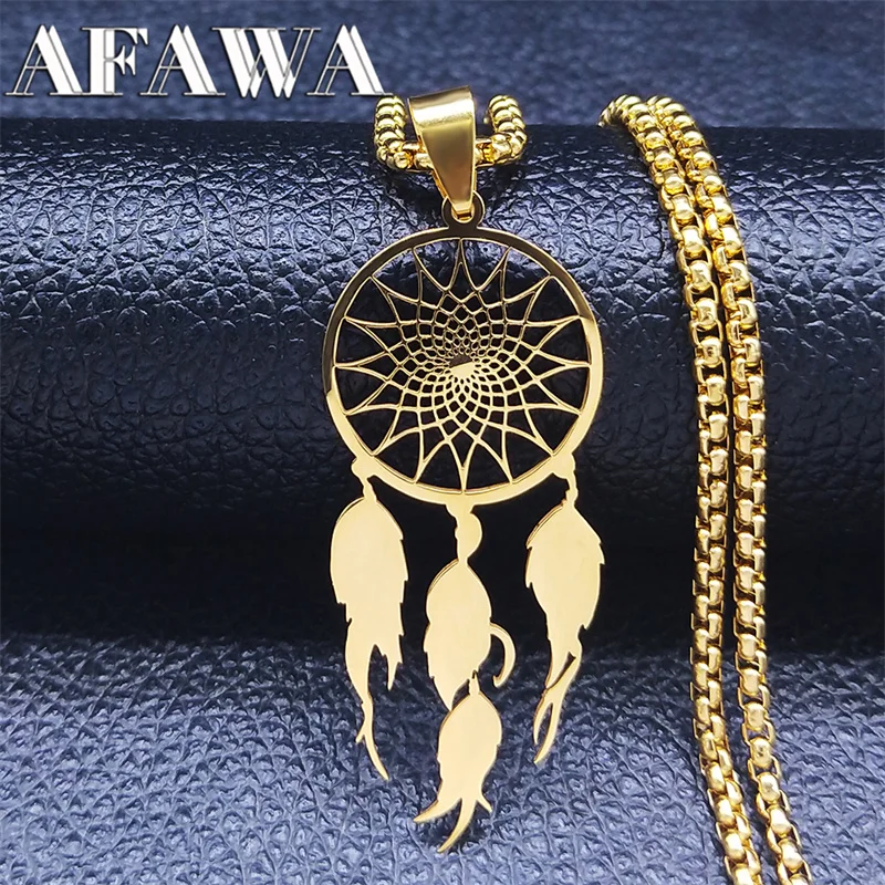 Feder-Traumfänger-Halsketten aus Edelstahl, lange Halsketten, Boho-Schmuck, Sautoir Femme Long Bohème N7021S0 – Detail 6