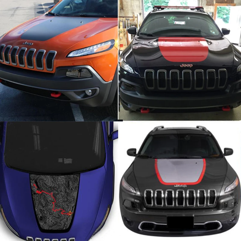 

Colored Large Front Head Hood Decal Vinyl Graphics Sticker Accessories for Jeep Cherokee 2014 2015 2016 2017 2018
