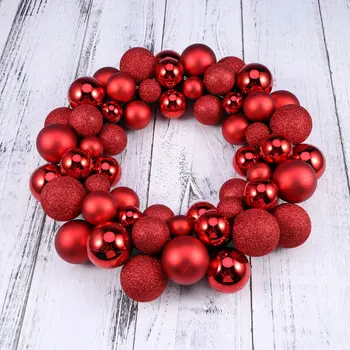 

Christmas Wreath Ball Ornaments Shatterproof Front Door Window Hanging Xmas Decoration for Holiday Event Indoor Outdoor Use (Gol