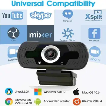 

USB2.0 Full HD 1080P Webcam built in mic web camera with auto Light Correction for laptops desktops video conferencing software