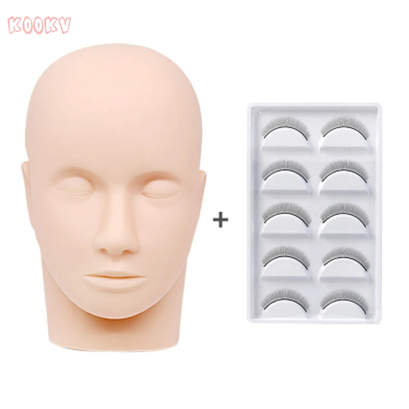 

Model Head Eyelash Extension Training Silicone Mannequin With Practice Grafting False Lashes Extension Grafted Lashes Tools