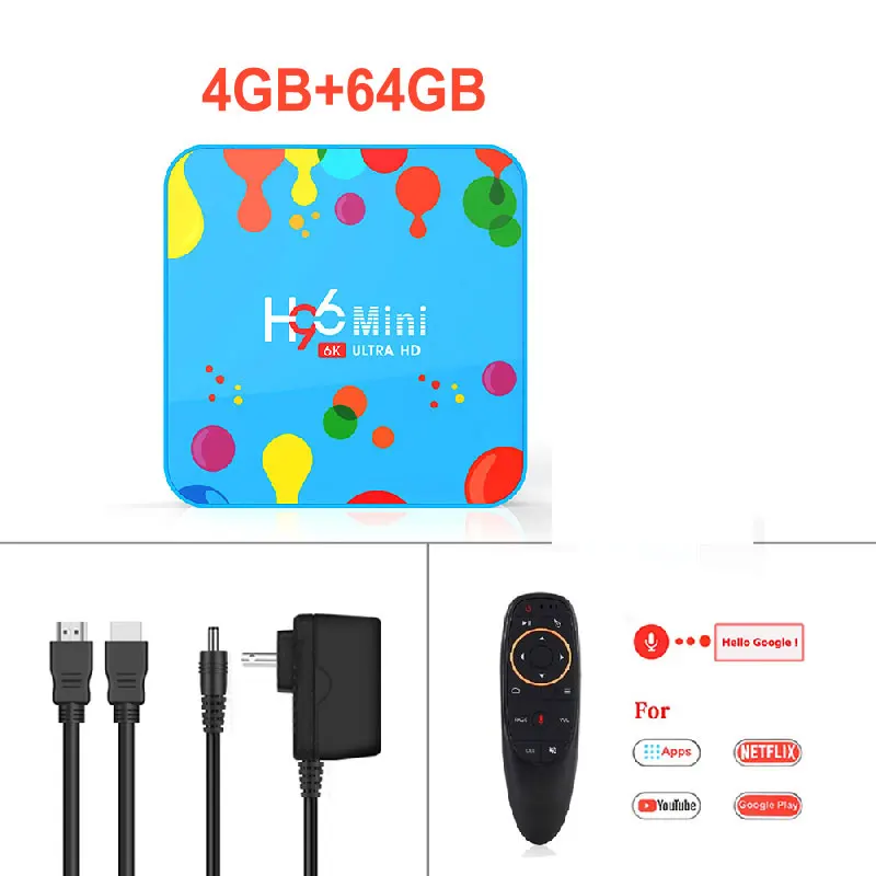 4G 128G TI Vorco RC 4 ГБ 128 ГБ H96 Мини Android 9,0 tv Box Allwinner H6 четырехъядерный 6K H.265 Wifi HD проигрыватель google Youtube телеприставка 4GB32GB - Цвет: 4G 128G TI Vorco RC