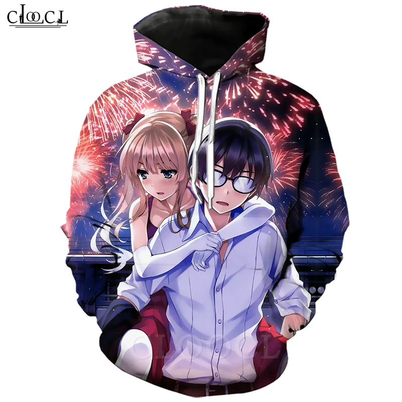Японское аниме Saenai Heroine No Sodatekata толстовки для мужчин и женщин 3D принт Harajuku со шляпой Толстовка Повседневная Уличная одежда пуловеры