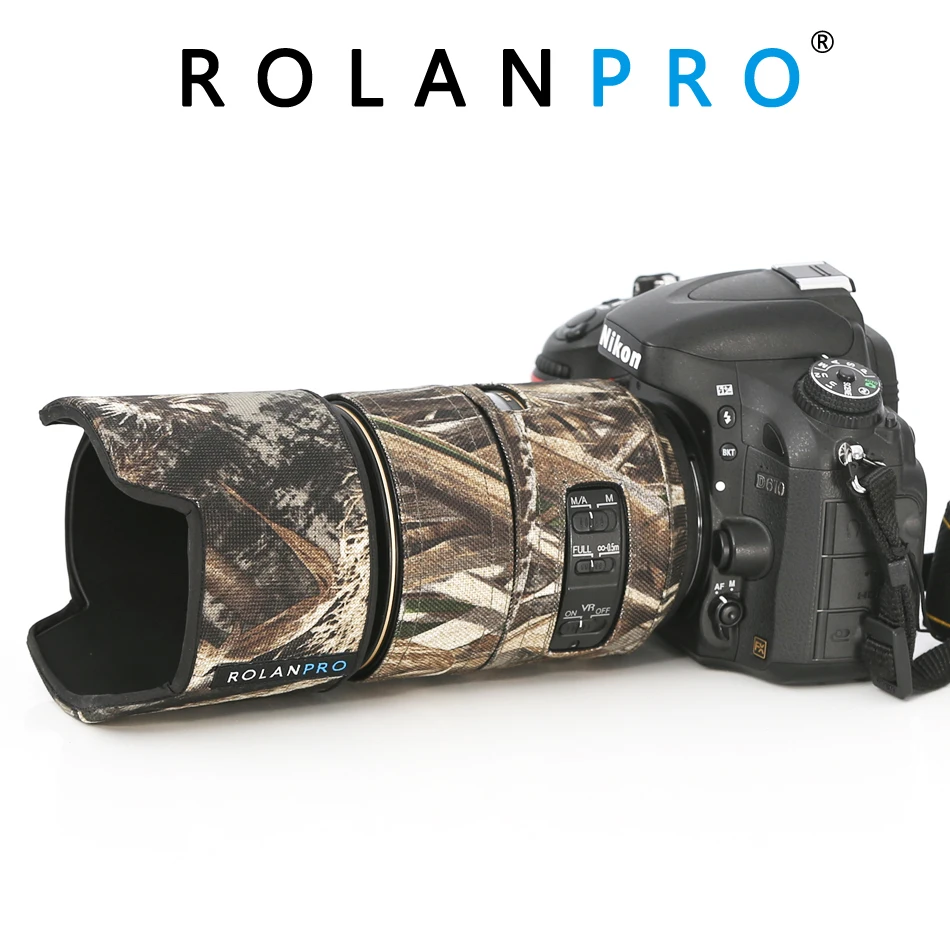 Rolanpro Lens Cover Camouflage Rain Cover For Nikon Afs 105mm F/2.8g If