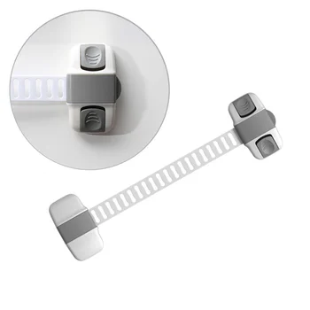 

2 Pc Child Security Lock Multifunction Protective Wardrobe Lock Baby Infant Anti Pinch Hand Protecting Device (Grey)
