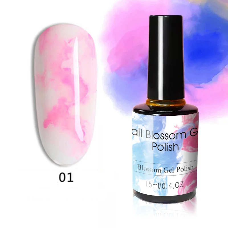 Mtssii Цветущий лак для ногтей 15 мл градиентные акварельные чернила эффект дыма смазывание пузыря DIY лак для ногтей маникюрный салонный набор - Цвет: HHM35823