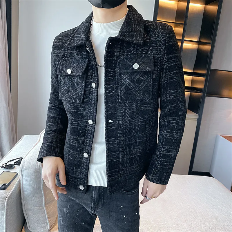 Winter Jacket Checkered Wool Coat Mens Mens Wool Coat Highlands