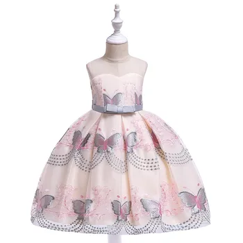 

Girls Princess B eautiful Butterfly Embroidery Tulle Tutu Dress Girls Birthday Wedding Theme Party Ball Gown Dress