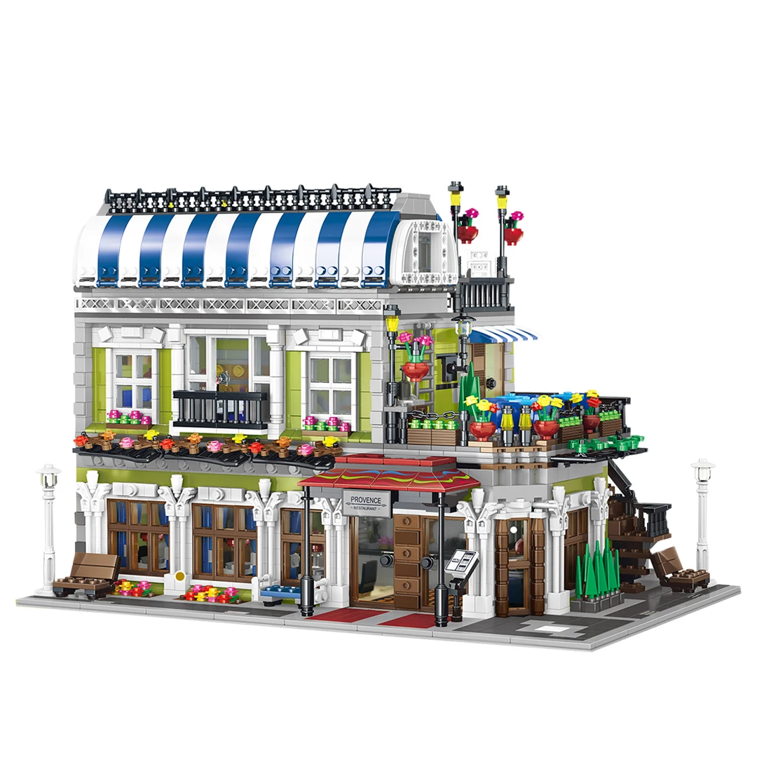 

MOC City View 3577Pcs Romantic Restaurant Set Building Blocks Kids Toys Birthday Gift