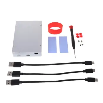 

Aluminum M.2 NVME SATA 2.5" SDD Box Mobile Case Enclosure Nvme+Sata+Sata 3 Discs