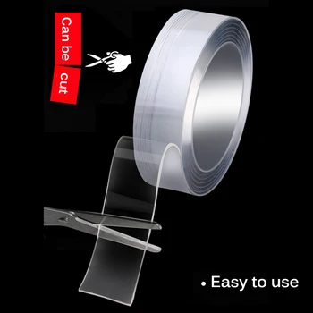 

5cm*5m Traceless Double-Sided Tape Washable Transparent Strong Adhesive Cuttable Nano Tape Multi-Functional Removal Tape