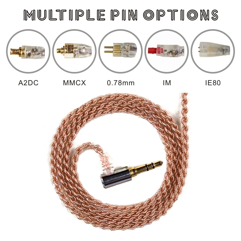 FDBRO DIY 3,5 мм кабель для наушников 0,78 мм 2Pin провод для 1964 W4R UM3X ES3 ES5 кабель для наушников MMCX/2PIN/IE80/IM/A2DC Кабо
