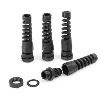 

10pcs Waterproof M12 PG7 Cable Connectors Spiral Strain Relief Protector Gland Connector