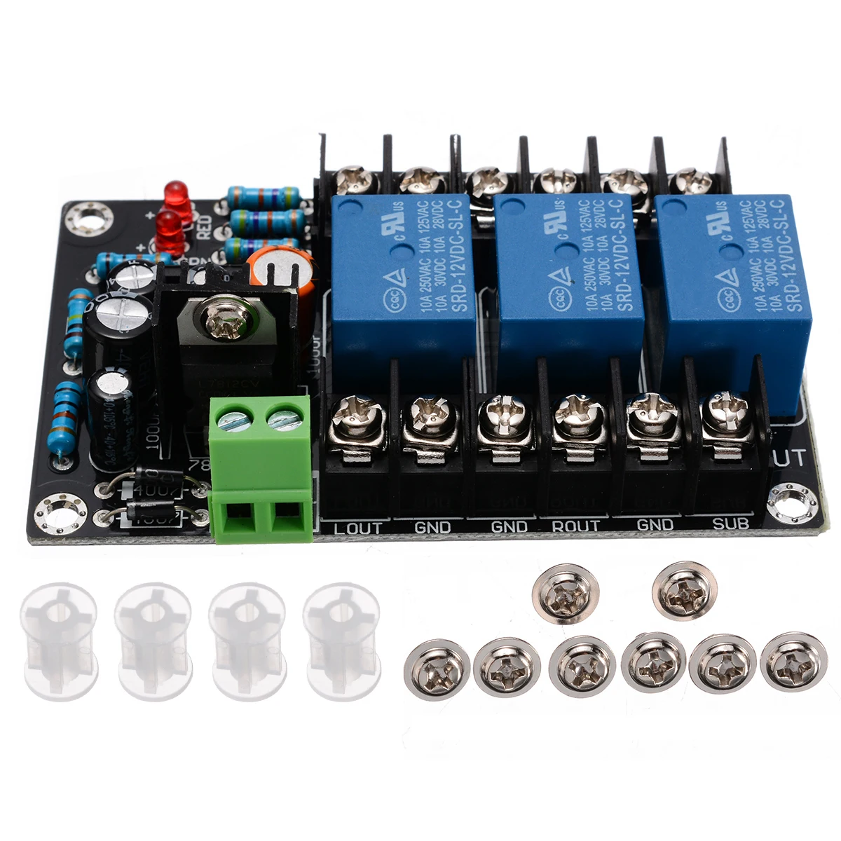 UPC1237 Audio AMP Protection Boards 2.1 Channel Audio Amplifier Speaker Delay Protection Board Subwoofer+4 set Stents and Screws
