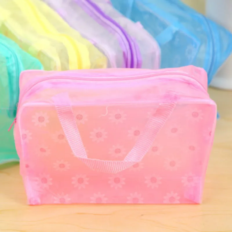  Waterproof PVC Fashion Household Makeup Cosmetics Bag Organizer Clear Transparent Travel Storage Bo