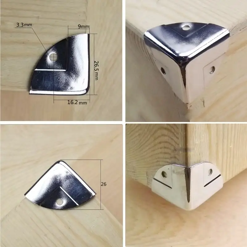 12Pcs Silver Trunk Corner Protector Furniture Case Box Corner
