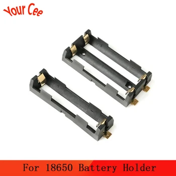 

1x 2x 18650 Battery Storage Box Case 1 2 Slot Way DIY Batteries Clip Holder Container With Bronze Pins Black Plastic