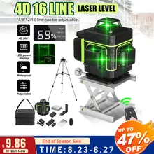 Fasget-laser verde de 16 linhas 4d, com rotação de 360, linhas cruzadas, horizontal e vertical, autonivelamento, super poderoso