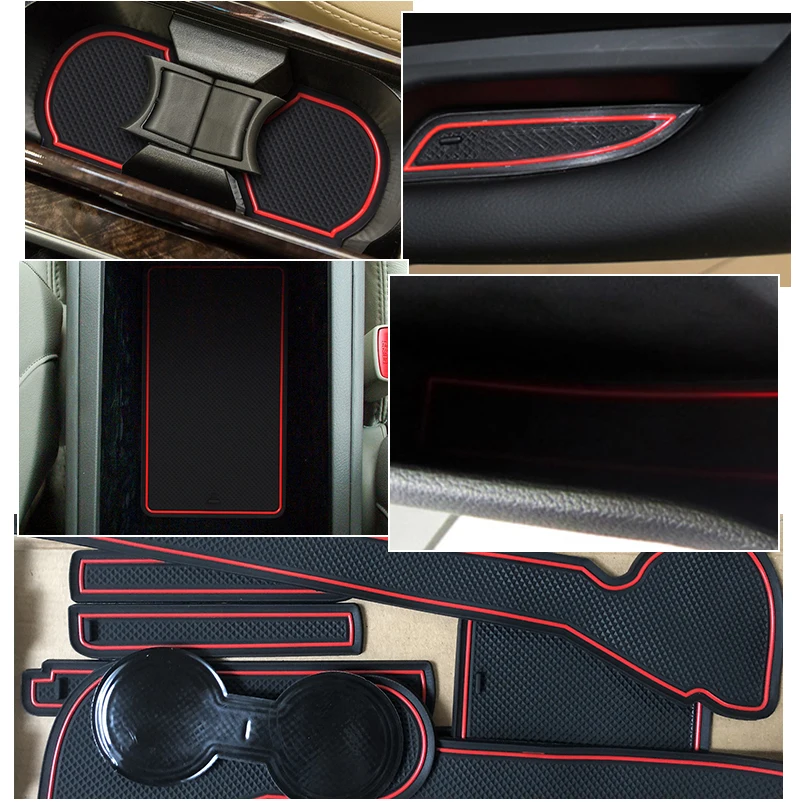 Anti-Slip Mat For TOYOTA Camry 2007-2010 2011 XV40 40 Daihatsu Altis Aurion VI 6 Gate Slot Coaster Anti-Dirty Door Groove Mat