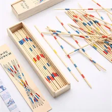 

Wooden Pick Up Stick Game Baby Educational Wooden Traditional Mikado Spiel Pick Up Sticks With Box Game educatief speelgoed c2
