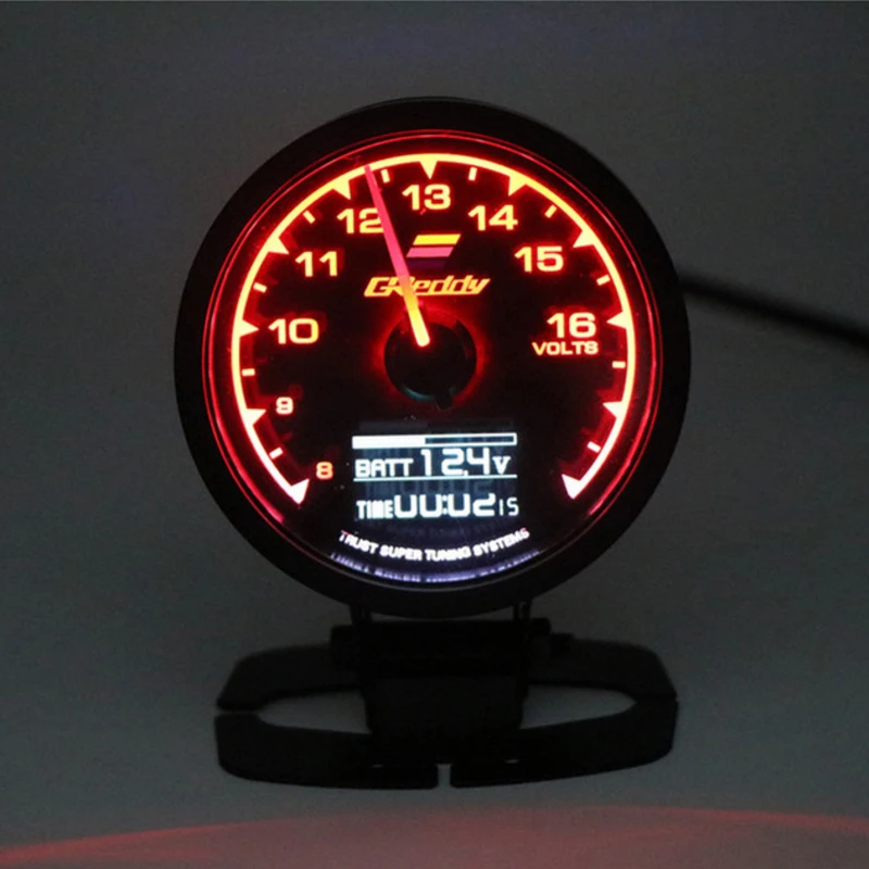 7 Color Car GReddi LCD Digital Display Turbo Boost water temp oil temp oil press RPM Voltage racing meter Fuel pressure Gauge