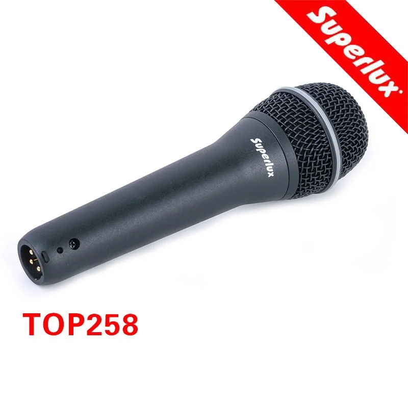 

Superlux TOP258 vocal dynamic microphone computer karaoke recording mic for lead vocal speech percussion instrument live sound