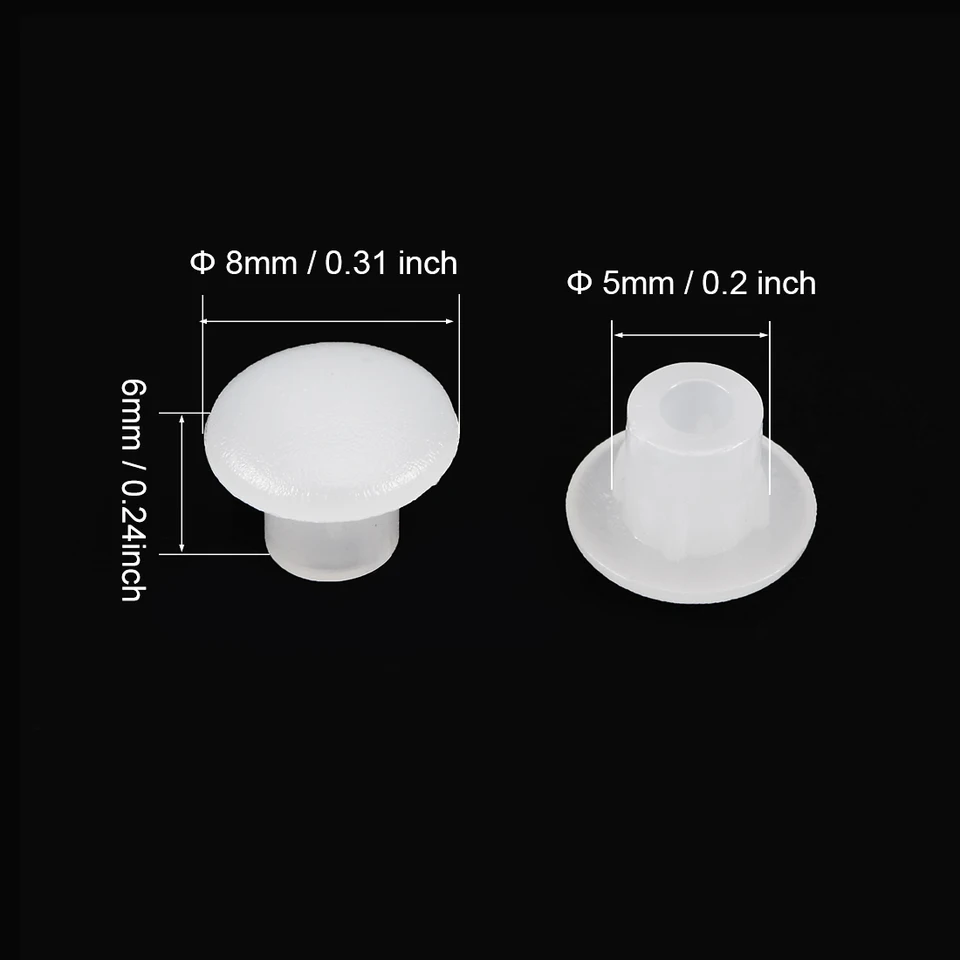 Uxcell 200PCS Screw Hole Plugs - 10mm Clear Plastic Snap-in Caps For Furniture
