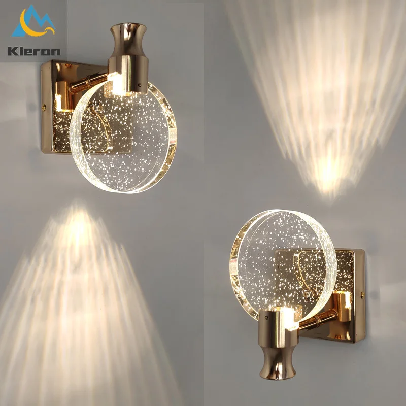 Simple Bedroom Living Room Crystal Wall Lamp Mirror Front Lamp Bathroom Makeup Lamp Wall Lights Home Decor Lights Mirror Light