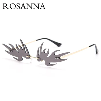 

ROSANNA 2020 New Fashion Monster Ultralight Sunglasses Women Small Cat Eye Rimless Sunglasses Punk Men Women Eyewear