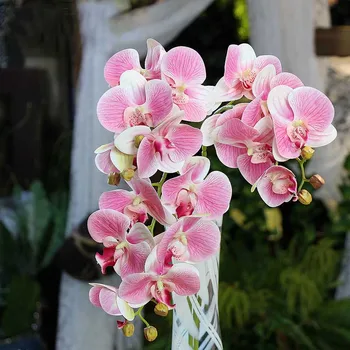

70cm Real Touch 3D Artificial Butterfly Orchid Flowers 6 Heads Fake Moth Orchid Flower for Home Decor Wedding DIY Decoration