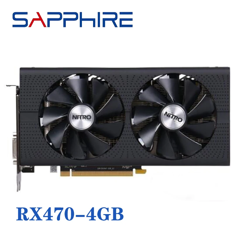 Б/у SAPPHIRE RX 470 4 Гб видеокарты GPU Radeon RX470 для AMD400 компьютерная игровая карта HDMI PCI E