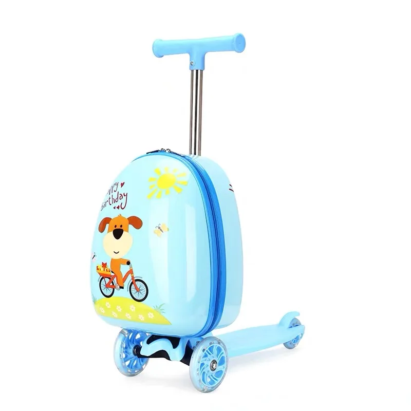 Cartoon suitcase Милый мультяшный Детский чемодан для скутера на колесиках, сумка для ленивой тележки, Детская сумка для переноски, дорожная сумка на колесиках, сумка для скейтборда, подарок - Цвет: Cartoon suitcase