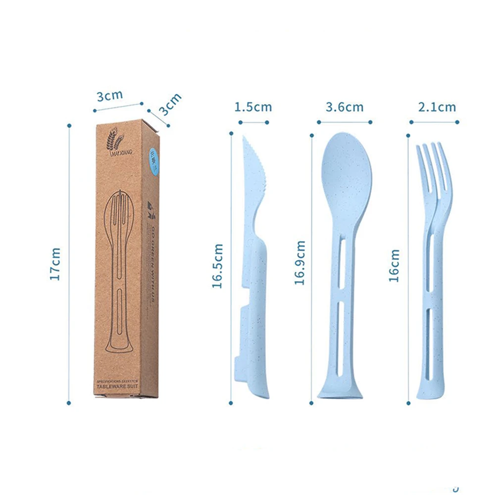 Reusable Wheat Straw Utensils Set With Case, Portable Cutlery Set Knives  Fork And Spoon Set For Lunch Box Accessories - Temu