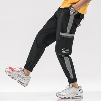

Dropshipping Color Block Pocket Patchwork Cargo Joggers Men Hip Hop Streetwear Harem Pants Mens Harajuku Casual Trousers 2020