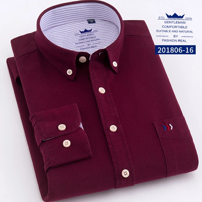 Мужская рубашка размера плюс 5XL 6XL 7XL 8XL, хлопок, Оксфорд, чистый цвет, в полоску, саржа, деловая, повседневная, с длинным рукавом, синяя, белая, серая - Цвет: 201806-16