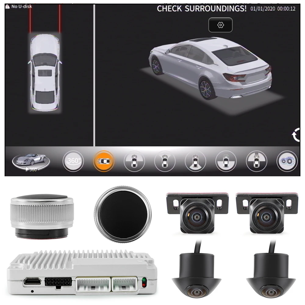 360° Panoramic Car Multi-angle Camera DVR Bird's Eye Surround View System Is Suitable for Accord Civic CR V and Other Models