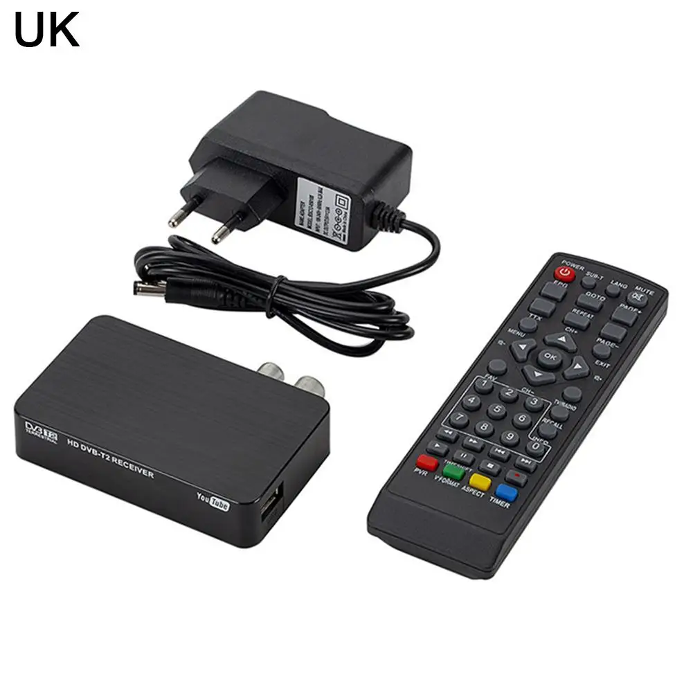 4K Ultra HD 1080P цифровой DVB-T2 ТВ-приставка Мини Многофункциональный ТВ-приёмник телеприставка медиаплеер для PVR TIMESHIFT - Цвет: UK