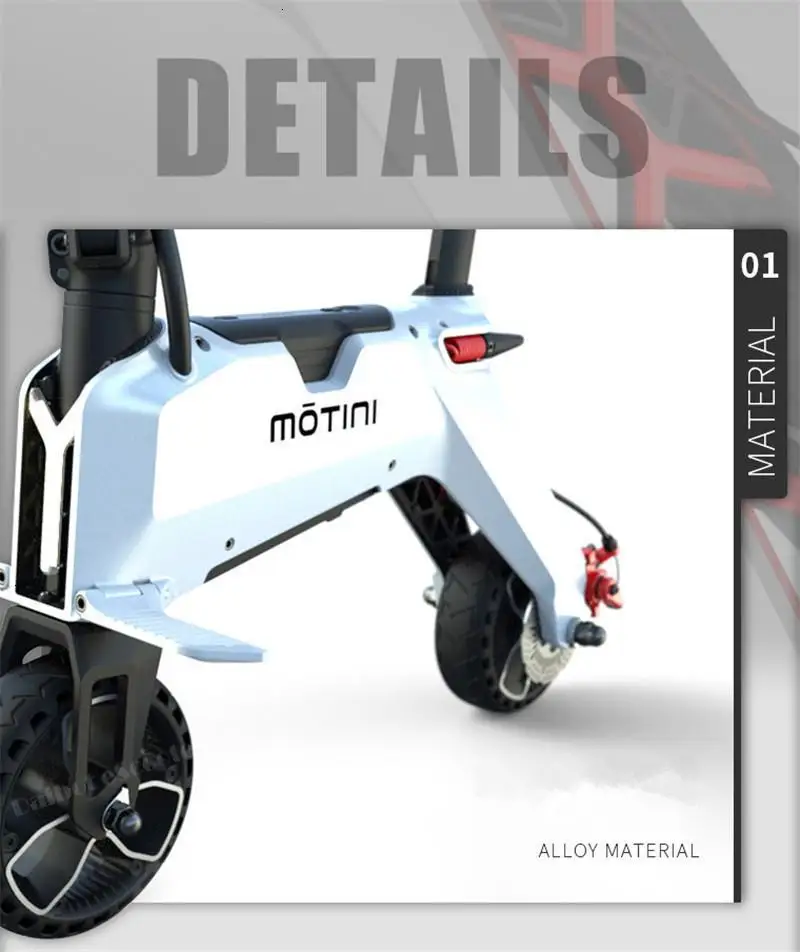 New 7 Inch Folding Electric Bike 2 Wheels Electric Scooters 37V 350W Lightest Mini Adult Electric Scooter With Two Batteries (25)
