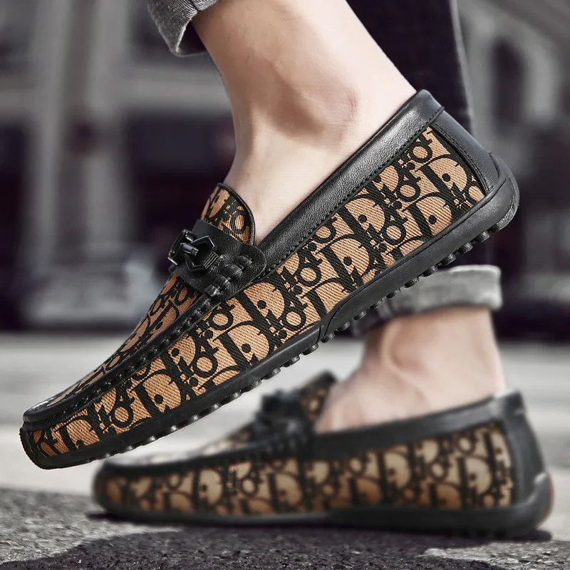 

Men Moccosins Trend Korean-style Casual Shoes Leather Shoes Men's Summer Breathable Cloth MEN'S SHOES Spring 2019 New Style