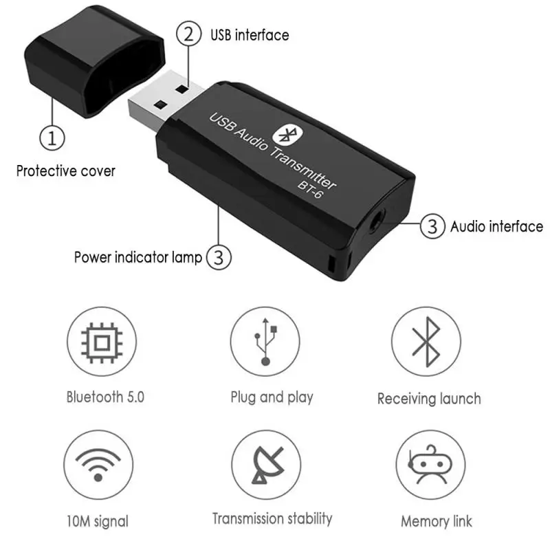 V5.0 Bluetooth приемник передатчик два-в-одном Bluetooth приемник передатчик адаптер для bluetooth-гарнитуры/динамика