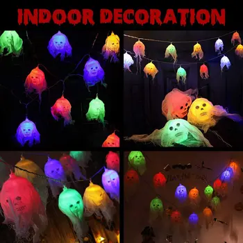 

Skull Halloween Led String Light Ghost Skull Decorative Lights Fairy Led Garland Outdoor Indoor Decoration Battery Powered