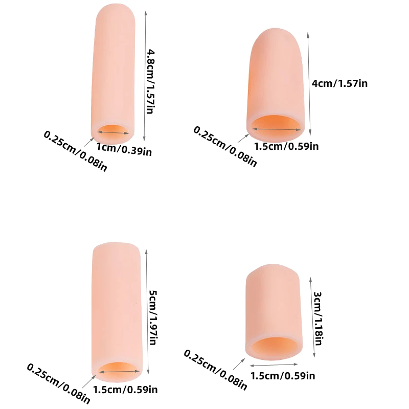 Silicone Gel Toe Finger Protector Tubes Separator Callus Bunion Corrector Corns Blisters Pain Relief Feet Care Tools toe separators toe spreader toe corrector finger toe separator toe protectors 5Pcs