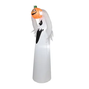 

Halloween Inflatable Ghost Decorations Glowing Little Ghosts Holding Pumpkins with Lights Lawn Garden Party Decoration