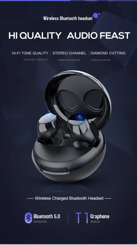 HOLY SERPENT T1 Bluetooth 5,0 наушники IPX6 водонепроницаемые стерео наушники-вкладыши Встроенный микрофон Smart Touch QI Беспроводная зарядка