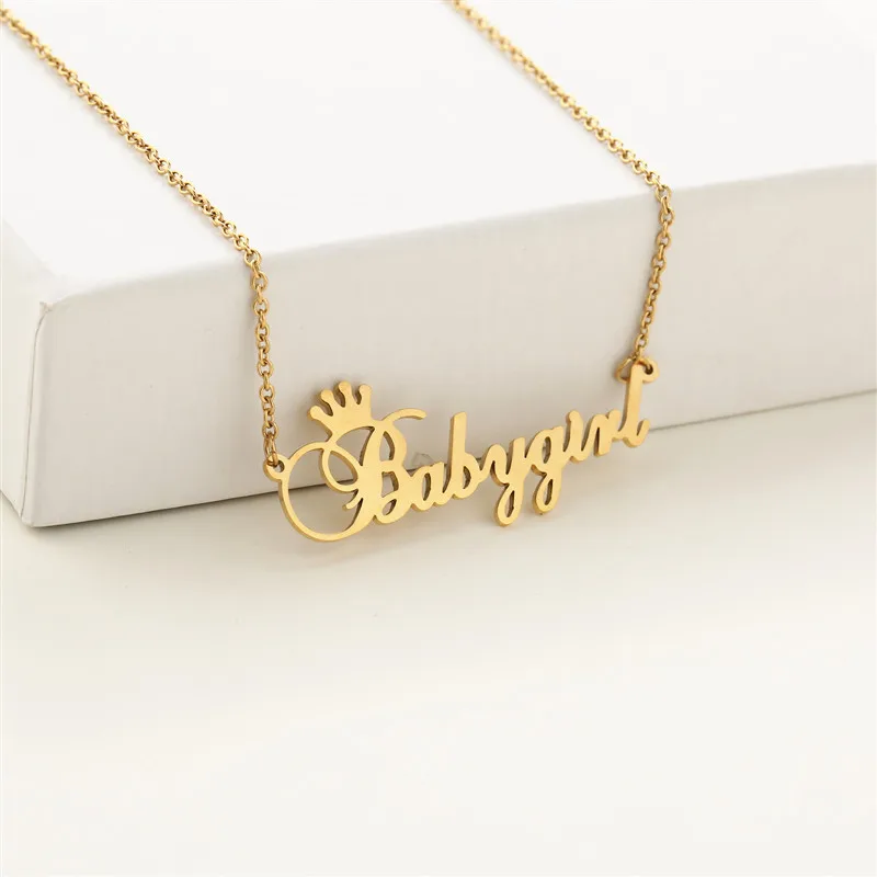 New Fashion Barbie Letter Necklace Personalized Cute Barbie Pendants Necklace Honey Jewelry For Women Baby Children's Gifts