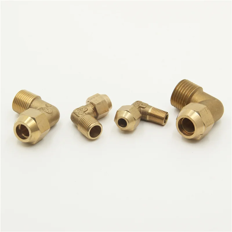 Hose pipe fitting pipe fitting water pipe fitting Copper flared joint elbow connection 1 / 8 "1 / 4" 3 8 "1 4" external thread brass fittings