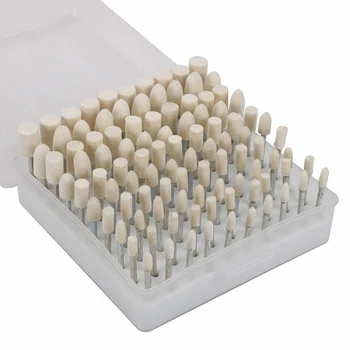 

100pcs/set Multi Use Durable Mini Rotary Tool Pad Professional Buff Clean Artificial Wool Practical With Shank Polishing Wheel