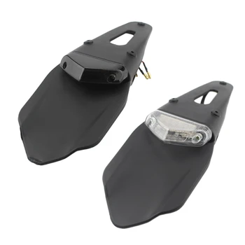 

Motorcycle Rear Fender License Plate Bracket with 12V LED Taillight Brake Light, for Off-Road Motorcycle Exc