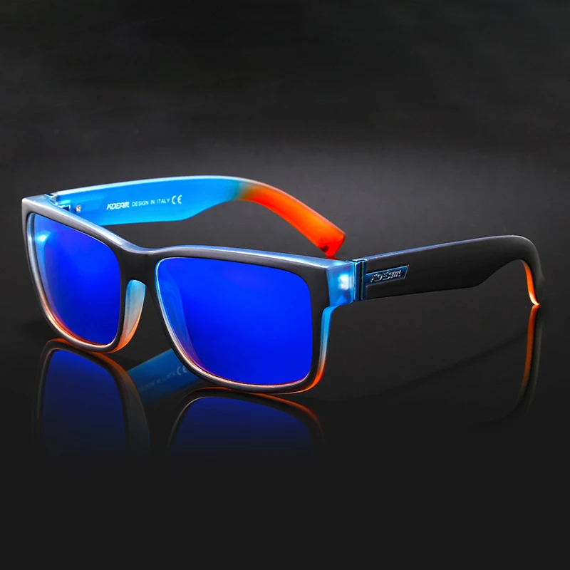 KDEAM-gafas de sol polarizadas para hombre y mujer, lentes de sol polarizadas con espejo, rectangulares de diseñador de marca, para exteriores, con caja