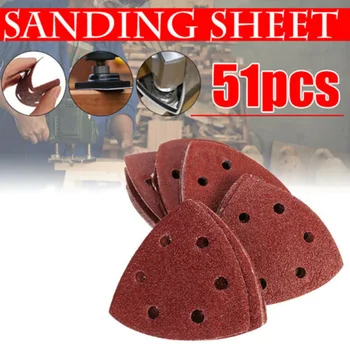 

50pcs Triangle Sanding Sheets Paper Discs Sander Grinder Pad 40-180 Grit 9cm